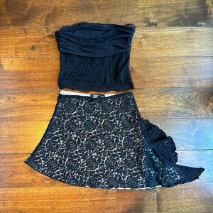 Tiger Mist Black Lace two piece set